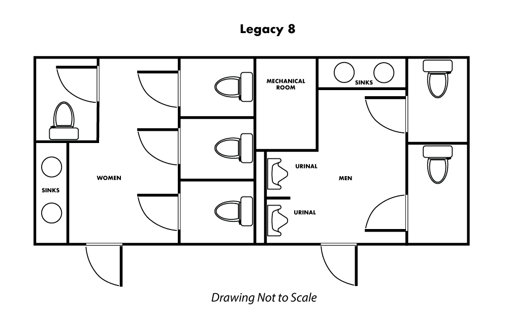 VIP 8 - 8 Station Restroom Trailer Rental