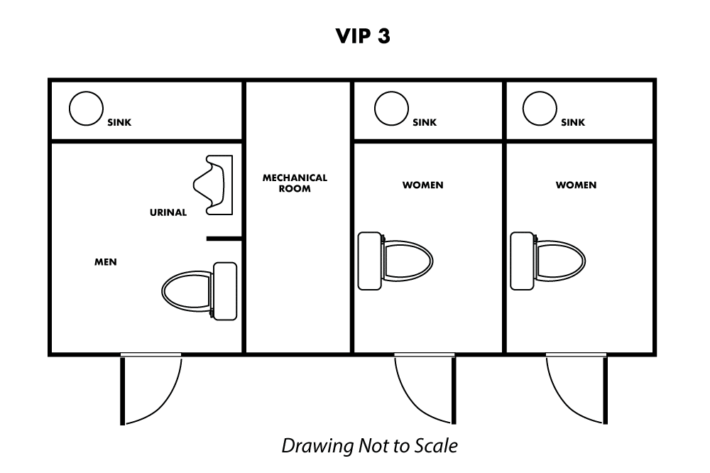 VIP 3 - 3 Station Restroom Trailer Rental